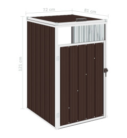 Abri de poubelle Marron 72x81x121 cm Acier