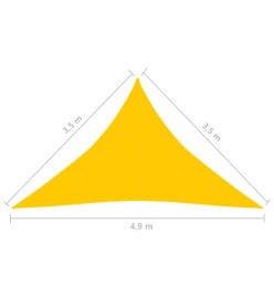 Voile d'ombrage 160 g/m² Jaune 3,5x3,5x4,9 m PEHD