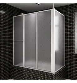 Pare baignoire en L 70x120x137 cm 4 panneaux pliables