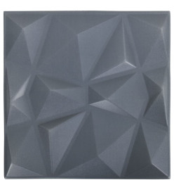 Panneaux muraux 3D 24 pcs 50x50 cm Gris diamant 6 m²