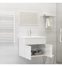 Ensemble de meubles de salle de bain Blanc brillant Aggloméré