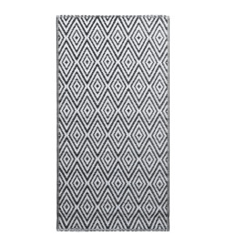 Tapis d'extérieur Blanc et noir 190x290 cm PP