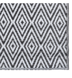 Tapis d'extérieur Blanc et noir 190x290 cm PP