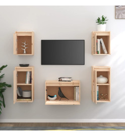 Meubles TV 5 pcs Bois massif de pin