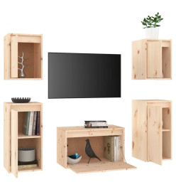 Meubles TV 5 pcs Bois massif de pin