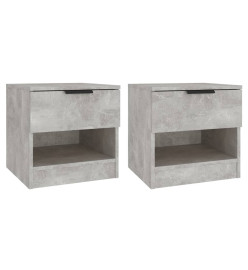 Tables de chevet 2 pcs Gris béton Bois d'ingénierie