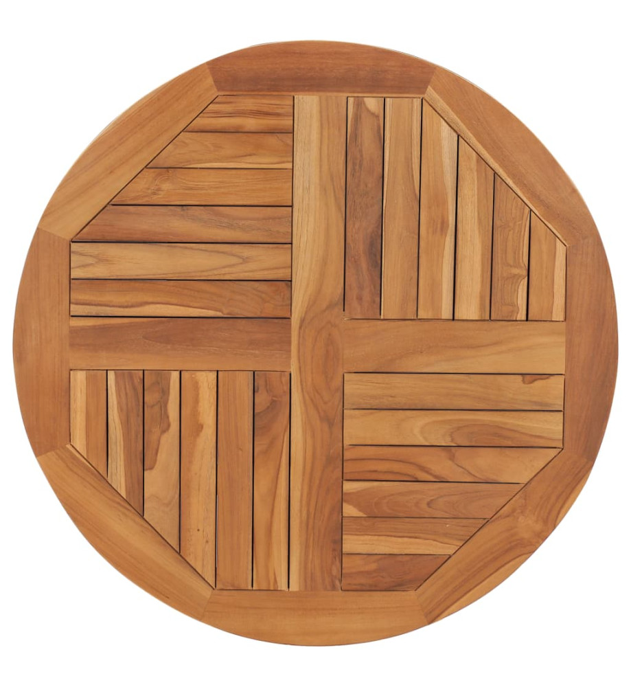 Dessus de table Bois de teck solide Rond 2,5 cm 80 cm Dessus de table Bois de teck solide Rond 2,5 cm 80 cm
