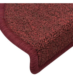 Tapis de marches d'escalier 15 pcs Rouge 56x17x3 cm