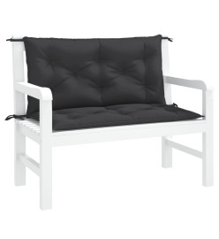 Coussins de banc de jardin 2 pcs noir 100x50x7 cm tissu Oxford