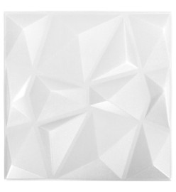 Panneaux muraux 3D 48 pcs 50x50 cm Blanc diamant 12 m²