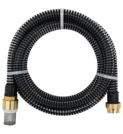 Tuyau d'aspiration avec raccords en laiton noir 1,1" 15 m PVC