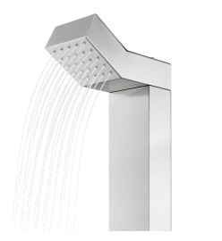 Douche de jardin avec base marron 225 cm Acier inoxydable