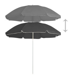 Parasol d'extérieur avec mât en acier Anthracite 180 cm