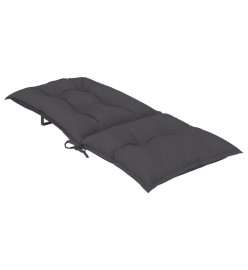 Coussins de chaise de jardin à dossier haut lot de 6 anthracite