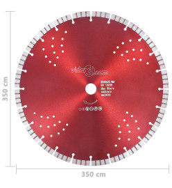 Disque de coupe diamanté avec turbo et trous Acier 350 mm