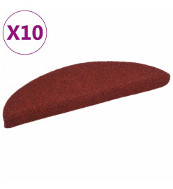 Tapis autoadhésifs de marches 10 pcs Rouge 56x17x3cm Aiguilleté