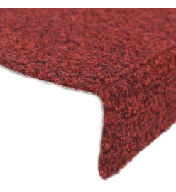 Tapis autoadhésifs de marches 10 pcs Rouge 56x17x3cm Aiguilleté