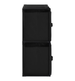 Armoire de rangement avec 4 paniers tissu Noir 63x30x71cm Acier