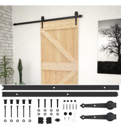 Porte coulissante avec kit de quincaillerie 90x210cm Pin massif