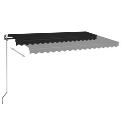 Auvent automatique capteur de vent et LED 400x350 cm Anthracite