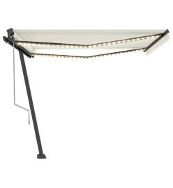 Auvent automatique avec capteur de vent et LED 400x350 cm Crème