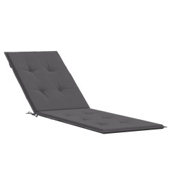 Coussin de chaise de terrasse anthracite (75+105)x50x3 cm