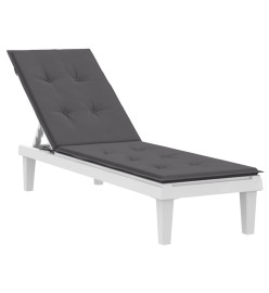 Coussin de chaise de terrasse anthracite (75+105)x50x3 cm