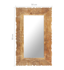 Miroir 80x50 cm Bois de manguier massif