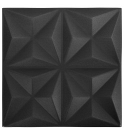 Panneaux muraux 3D 12 pcs 50x50 cm Noir origami 3 m²