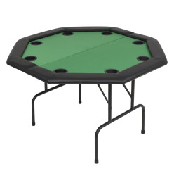 Table de poker pliable pour 8 joueurs 2 plis Octogonale Vert