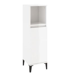 Armoire de salle de bain blanc brillant 30x30x100 cm