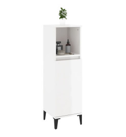 Armoire de salle de bain blanc brillant 30x30x100 cm