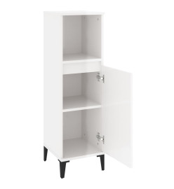 Armoire de salle de bain blanc brillant 30x30x100 cm