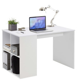 FMD Bureau avec étagères latérales 117 x 72,9 x 73,5 cm Blanc