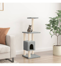 Arbre à chat avec griffoirs en sisal Gris clair 104 cm