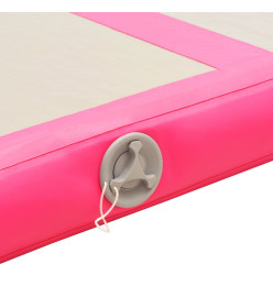 Tapis gonflable de gymnastique avec pompe 500x100x10cm PVC Rose