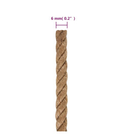 Corde de jute 25 m de long 6 mm d'épaisseur