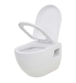 Toilette murale avec réservoir de chasse caché Céramique Blanc