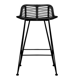 Chaises de bar lot de 2 noir Rotin