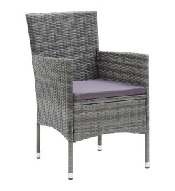 Ensemble de salle à manger de jardin 5 pcs Gris