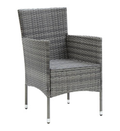 Ensemble de salle à manger de jardin 5 pcs Gris