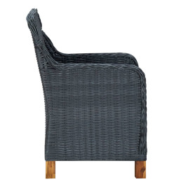 Ensemble de salle à manger de jardin 5 pcs Gris foncé