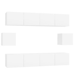 Ensemble de meubles TV 6 pcs Blanc brillant Bois d'ingénierie