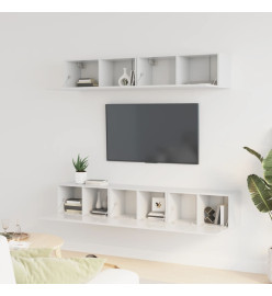 Ensemble de meubles TV 5 pcs Blanc brillant Bois d'ingénierie