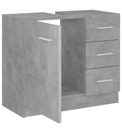 Armoire d'évier Gris béton 63x30x54 cm Aggloméré