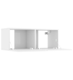 Meubles TV 2 pcs Blanc brillant 80x30x30 cm Bois d'ingénierie