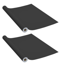 Films autoadhésifs pour meubles 2 pcs Noir 500x90 cm PVC