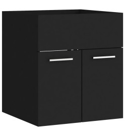 Armoire d'évier avec lavabo intégré Noir Aggloméré