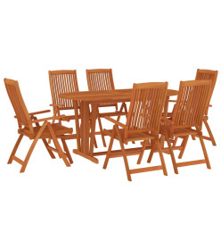 Ensemble à dîner de jardin 7 pcs Bois d'eucalyptus massif