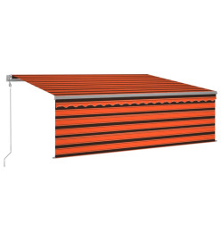 Auvent automatique rétractable avec store 4x3m Orange et marron